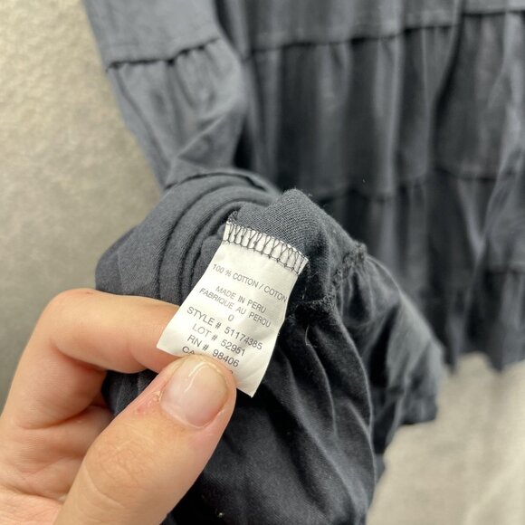 Theory Skirt Womens 0 Black Tiered Ruffle A Line Midi 100% Cotton Style 51174385 - Picture 4 of 9